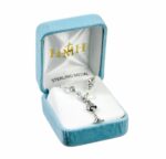 Sterling Silver Enameled Cross Necklace Adorned with 4mm White Swarovski Crystal Pearl Beads