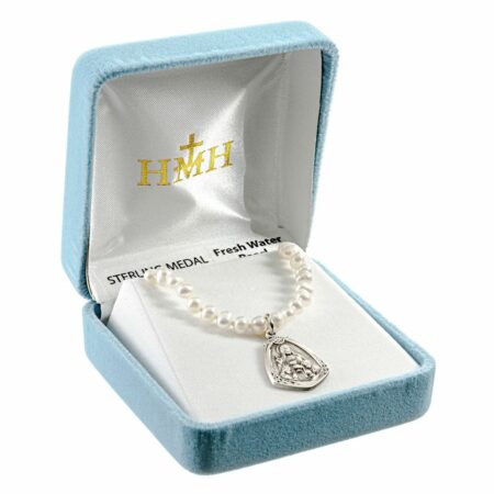 Freshwater Pearl Necklace with Sterling Silver Miraculous Heart