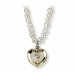 Freshwater Pearl Necklace with Sterling Silver First Communion Pendant