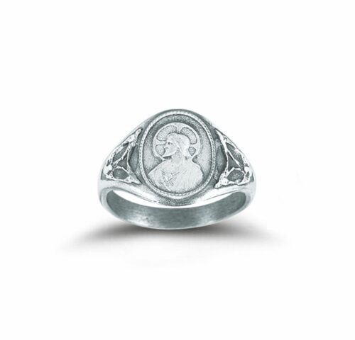 Sterling Silver Sacred Heart Scapular Ring with Our Lady of Mount Carmel Inside Size 5