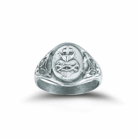 Sterling Silver Sacred Heart of Jesus Ring Size 6