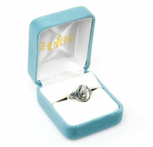 Sterling Silver Sacred Heart of Jesus Ring Size 7 - Image 2