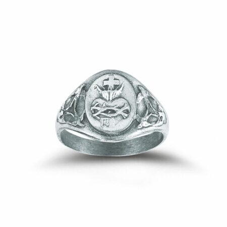 Sterling Silver Sacred Heart of Jesus Ring Size 8