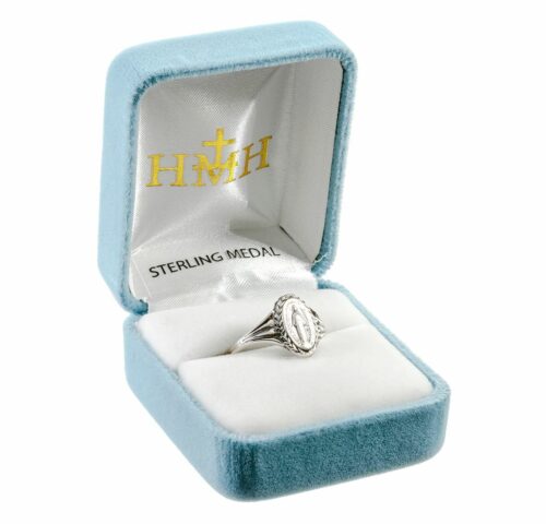 Miraculous Medal Sterling Silver Ring Size 7 - Image 2