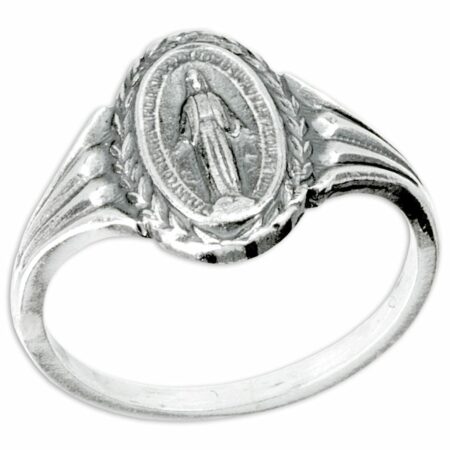 Miraculous Medal Sterling Silver Ring Size 8