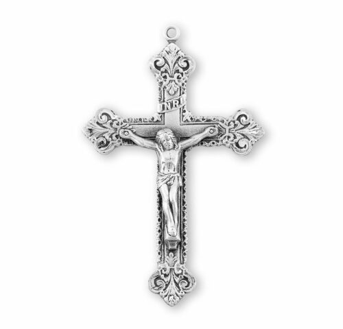 Scroll Design Sterling Silver Crucifix - Image 2