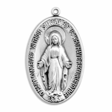 Sterling Silver Oval Miraculous Medal