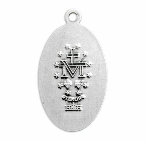 Sterling Silver Oval Miraculous Medal - Image 3