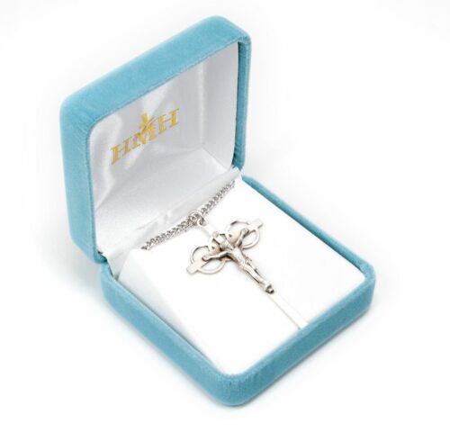 Three Ring Sterling Silver Wedding Crucifix - Image 4