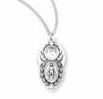 Sterling Silver Miraculous Medal Scapular Combination