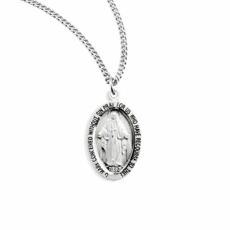 Sterling Silver Oval Miraculous Medal
