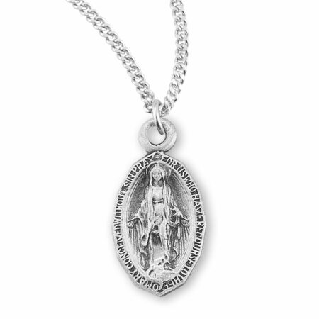 Sterling Silver Oval Miraculous Medal