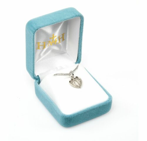 Sterling Silver Heart Shape Miraculous Medal - Image 3