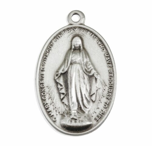 Sterling Silver Oval Miraculous Medal - Image 2