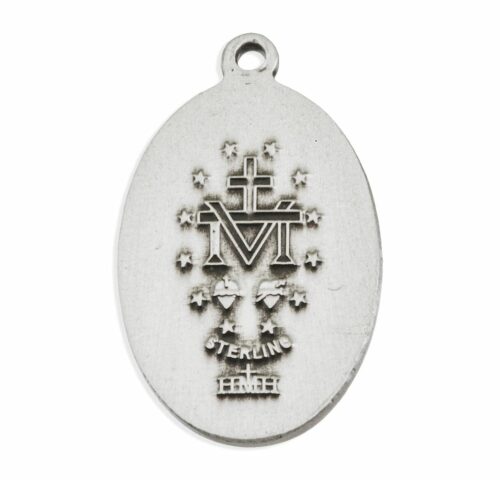 Sterling Silver Oval Miraculous Medal - Image 3