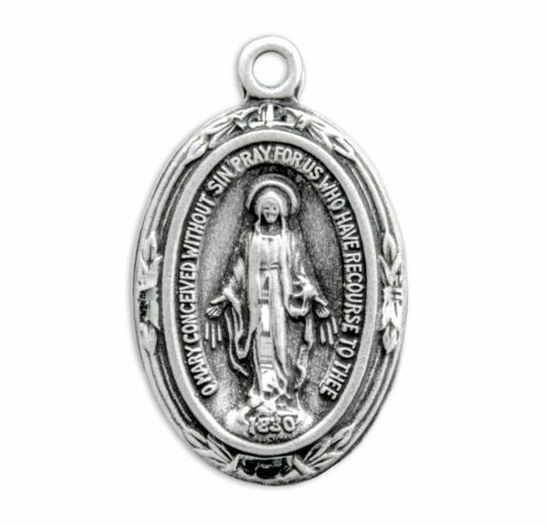 Sterling Silver Oval Miraculous Medal - Image 2