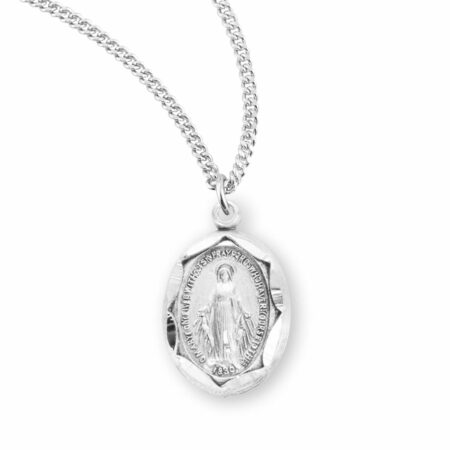 Sterling Silver Oval Miraculous Medal