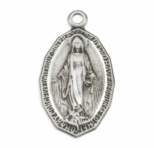 Sterling Silver Oval Miraculous Medal - Image 2