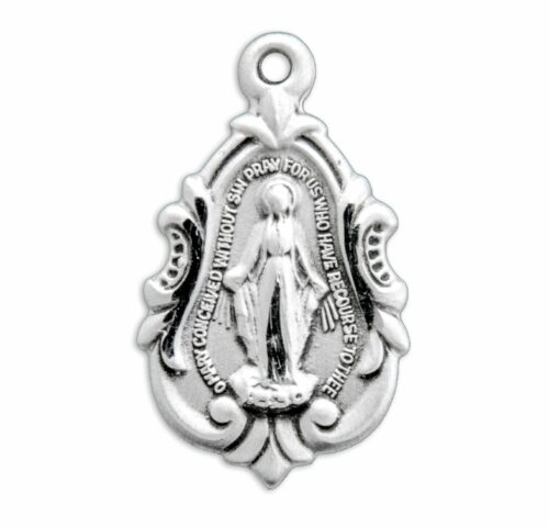 Sterling Silver Fancy Baroque Miraculous Medal - Image 2