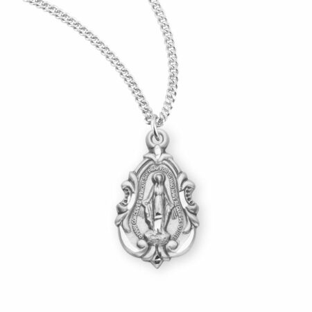 Sterling Silver Fancy Baroque Miraculous Medal