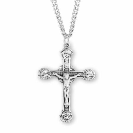 Angel Tipped Sterling Silver Crucifix