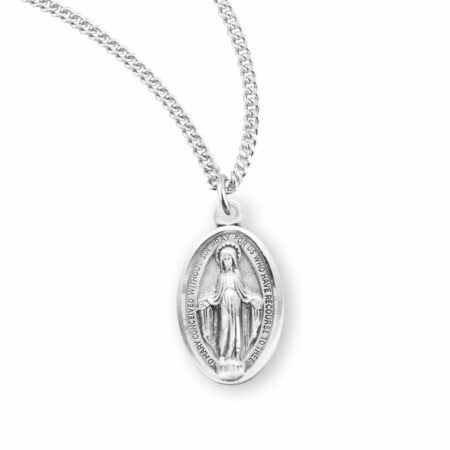 Sterling Silver Oval Miraculous Medal