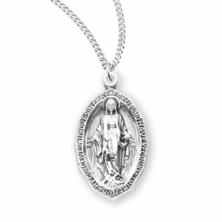 Sterling Silver Oval Miraculous Medal