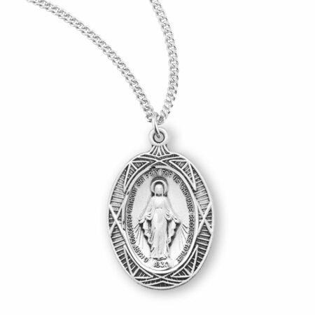 Sterling Silver Oval Miraculous Medal