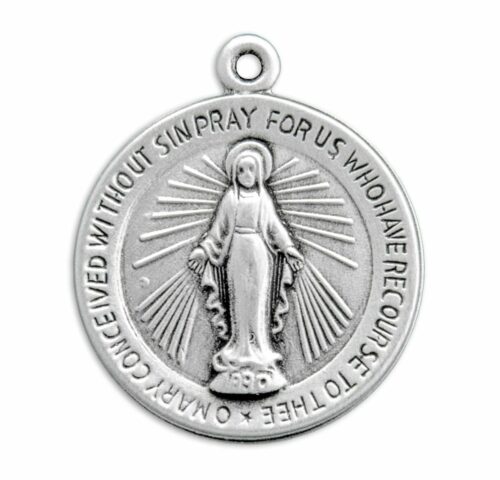 Sterling Silver Round Miraculous Medal - Image 2