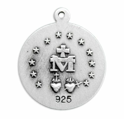 Sterling Silver Round Miraculous Medal - Image 3