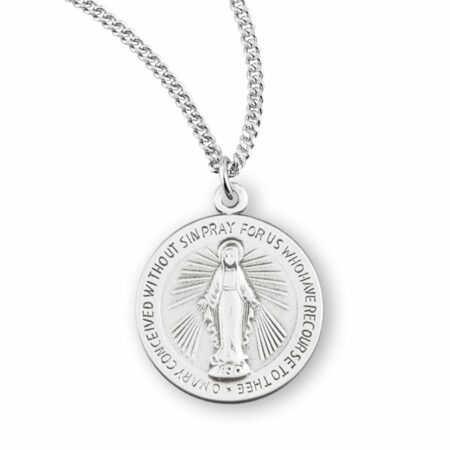 Sterling Silver Round Miraculous Medal