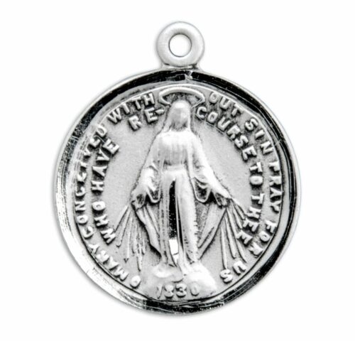 Sterling Silver Round Miraculous Medal - Image 2