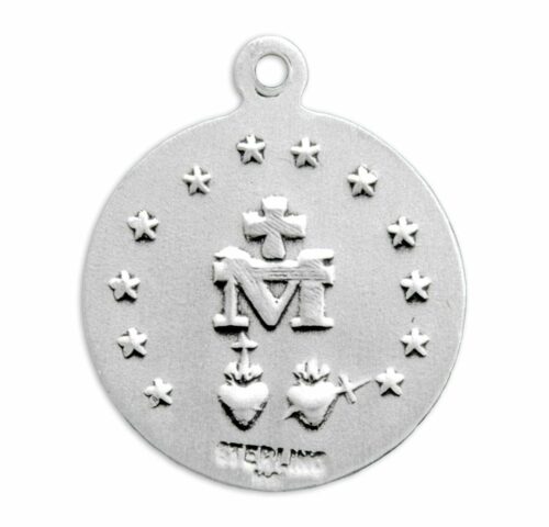 Sterling Silver Round Miraculous Medal - Image 3