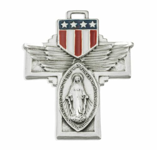 Military "Winged" Sterling Silver Miraculous Medal - Image 2