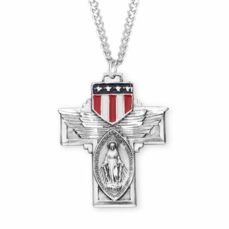 Military "Winged" Sterling Silver Miraculous Medal