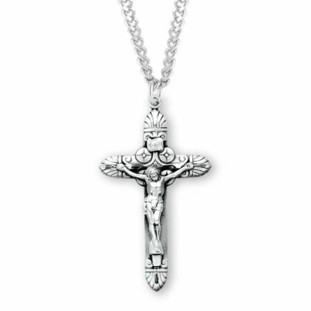 Tapered Art Deco Sterling Silver Crucifix
