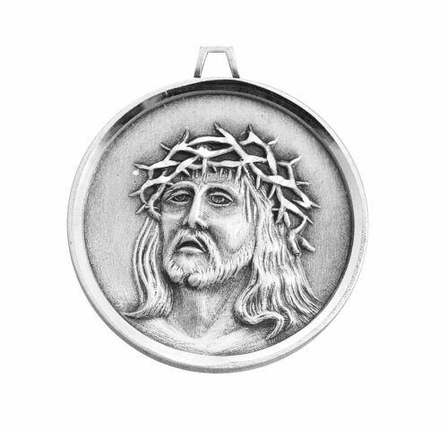 Sterling Silver Christ in Agony Round Medal - Image 2