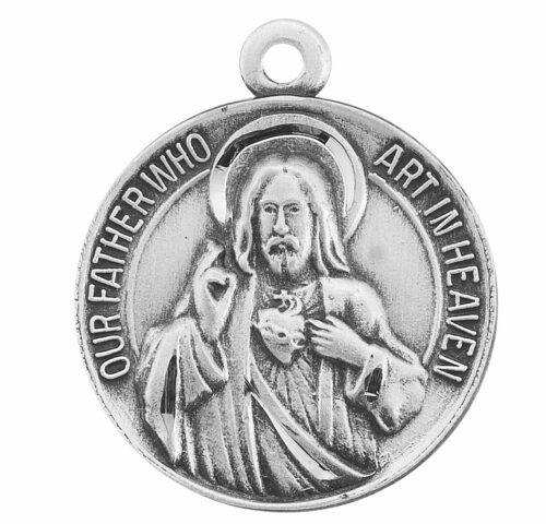 Our Father/Hail Mary Round Sterling Silver Medal - Image 2