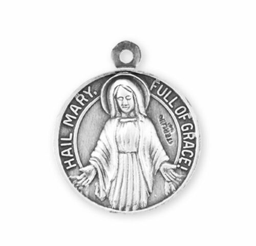 Our Father/Hail Mary Round Sterling Silver Medal - Image 3
