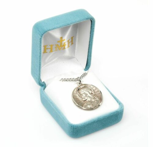 Sterling Silver Scapular Sacred Heart of Jesus Medal - Image 4