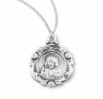 Sacred Heart of Jesus Sterling Silver Scapular Medal
