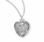 Sterling Silver Scapular Sacred Heart of Jesus Medal