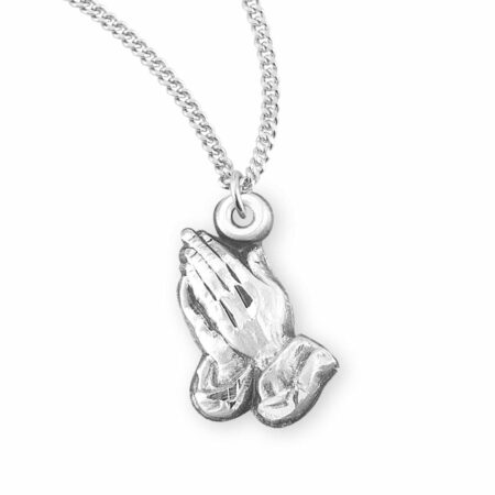 Praying Hands Sterling Silver Medal