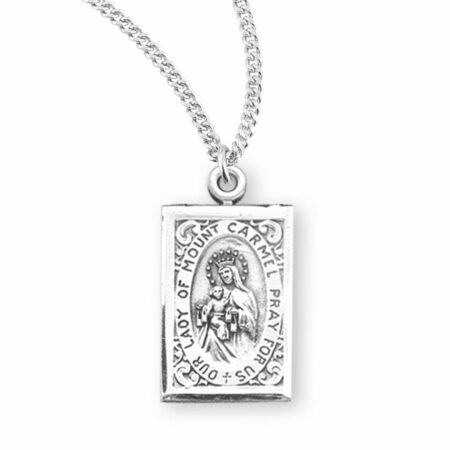 Our Lady of Mount Carmel Sterling Silver Scapular Medal