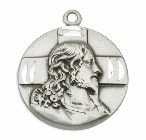 Sterling Silver Profile of Jesus Medal - Image 2