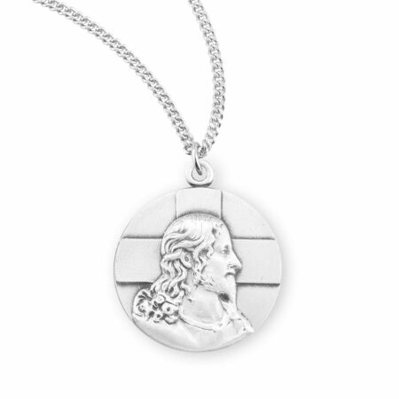 Sterling Silver Profile of Jesus Medal