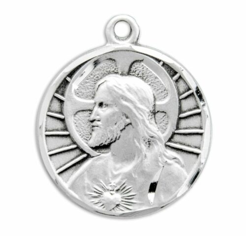 Sacred Heart of Jesus Sterling Silver Scapular Medal - Image 2