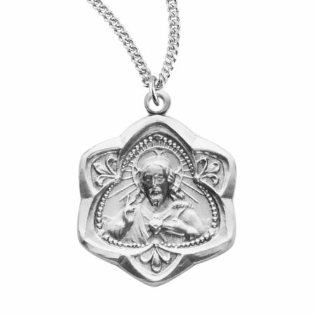 Sacred Heart of Jesus Sterling Silver Scapular Medal