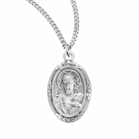 Sacred Heart of Jesus Sterling Silver Scapular Medal