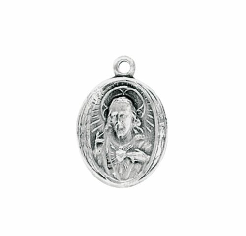 Sacred Heart of Jesus Sterling Silver Scapular Medal - Image 2